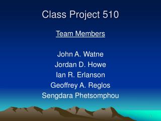 Class Project 510