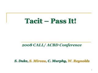 Tacit – Pass It!