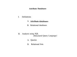 Attribute databases