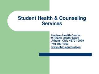Student Health &amp; Counseling Services