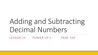 Adding and Subtracting Decimal Numbers
