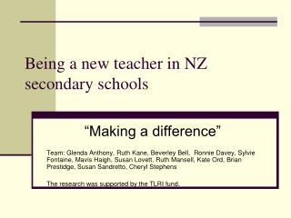 Being a new teacher in NZ secondary schools