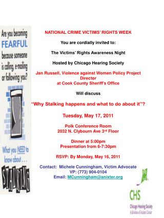 NATIONAL CRIME VICTIMS’ RIGHTS WEEK You are cordially invited to: