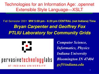 Technologies for an Information Age: . opennet Extensible Style Language—XSLT