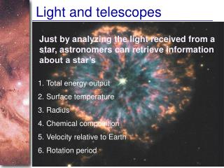 Light and telescopes