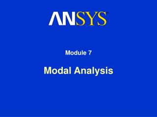 Modal Analysis