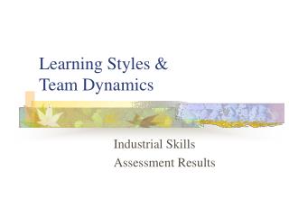 Learning Styles &amp; Team Dynamics