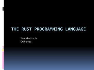 rust programming language to take mainstream
