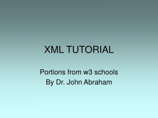 XML TUTORIAL