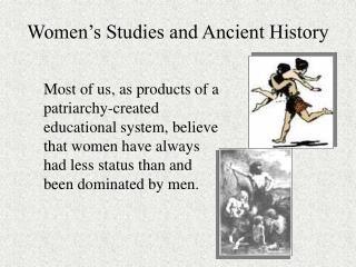 Women’s Studies and Ancient History