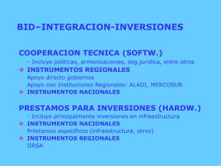 BID–INTEGRACION-INVERSIONES