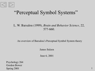 “Perceptual Symbol Systems”