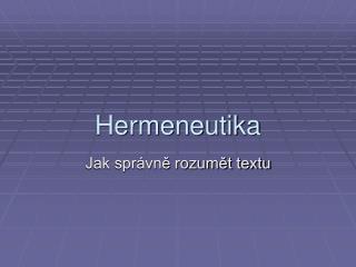 Hermeneutika