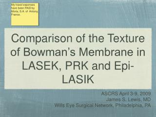 Comparison of the Texture of Bowman’s Membrane in LASEK, PRK and Epi-LASIK