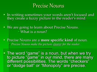 Precise Nouns