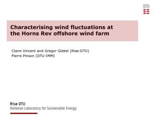 Characterising wind fluctuations at the Horns Rev offshore wind farm