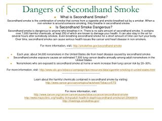 Dangers of Secondhand Smoke