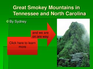 Great Smokey Mountains in Tennessee and North Carolina