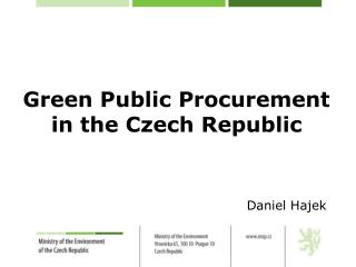 Green Public Procurement in the Czech Republic
