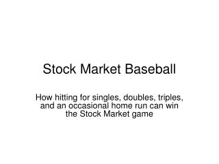 Stock Market Baseball