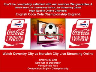 Coventry City vs Norwich City LIVE STREAM ONLINE TV