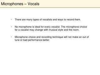 Microphones – Vocals