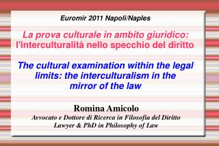 Romina Amicolo Avvocato e Dottore di Ricerca in Filosofia del Diritto