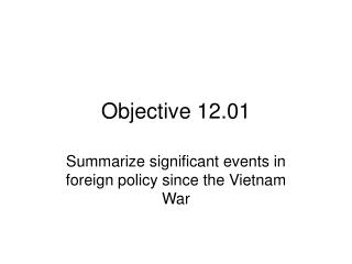 Objective 12.01