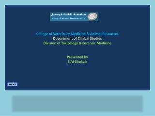 College of Veterinary Medicine &amp; Animal Resources Department of Clinical Studies