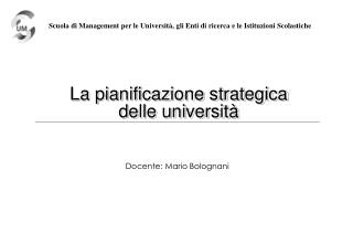 La pianificazione strategica delle università