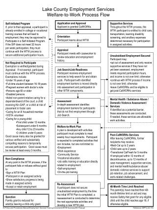 Lake County Employment Services Welfare-to-Work Process Flow