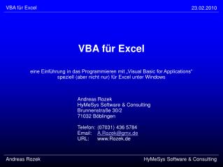 VBA für Excel