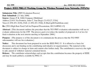 Project: IEEE P802.15 Working Group for Wireless Personal Area Networks (WPANs)