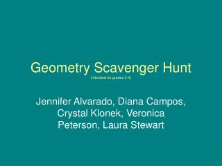 Geometry Scavenger Hunt (intended for grades 3-4)