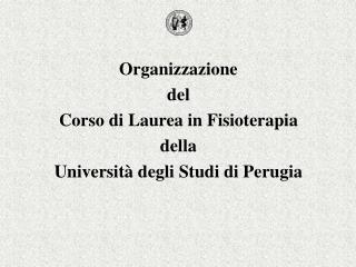 Organizzazione del Corso di Laurea in Fisioterapia della Università degli Studi di Perugia