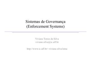 Sistemas de Governança (Enforcement Systems)