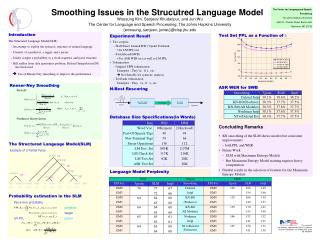 Introduction The Structured Language Model(SLM)