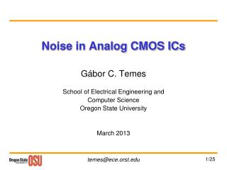 Noise in Analog CMOS ICs