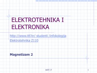 ELEKTROTEHNIKA I ELEKTRONIKA