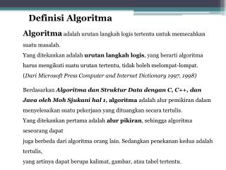 Definisi Algoritma
