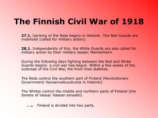 The Finnish Civil War of 1918