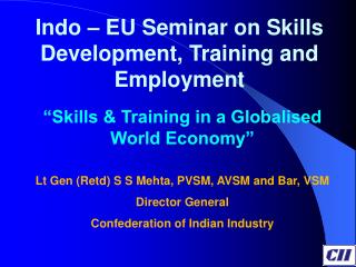 Indo – EU Seminar on Skills Development, Training and Employment