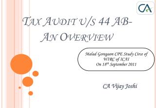 Tax Audit u/s 44 AB- An Overview
