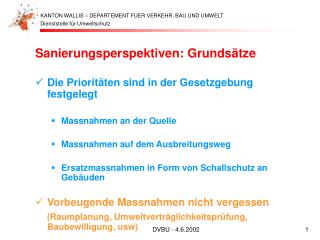 Sanierungsperspektiven: Grundsätze Die Prioritäten sind in der Gesetzgebung festgelegt