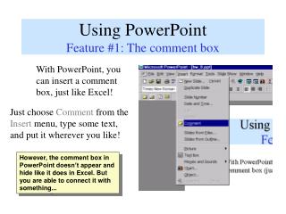 Using PowerPoint Feature #1: The comment box