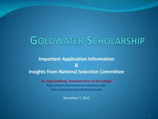 G oldwater Scholarship