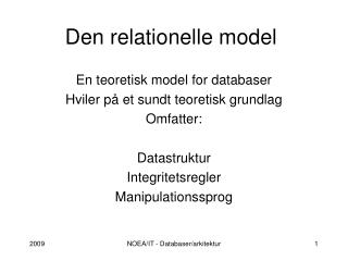 Den relationelle model