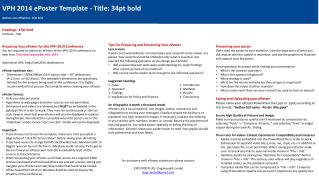 VPH 2014 ePoster Template - Title: 34pt bold Authors and affiliations: 13pt bold