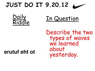 JUST DO IT 9.20.12