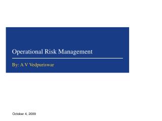 Operational Risk Management